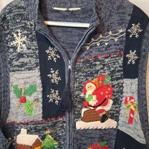 Festive Navy Blue Holiday Vest